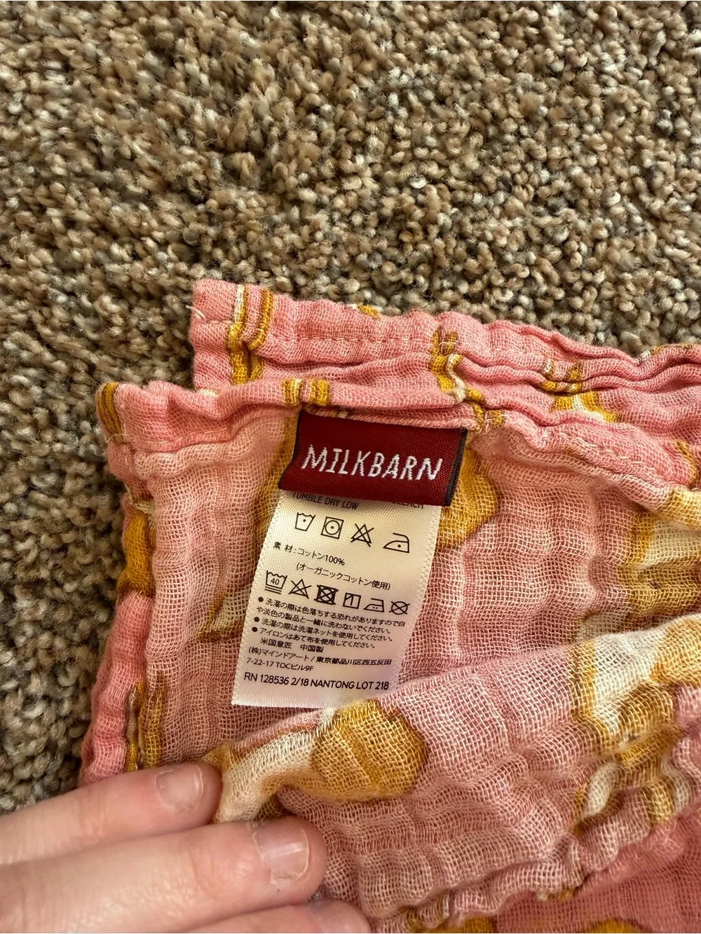MILKBARN Mauve & Mustard Deer Print Gauze Blanket